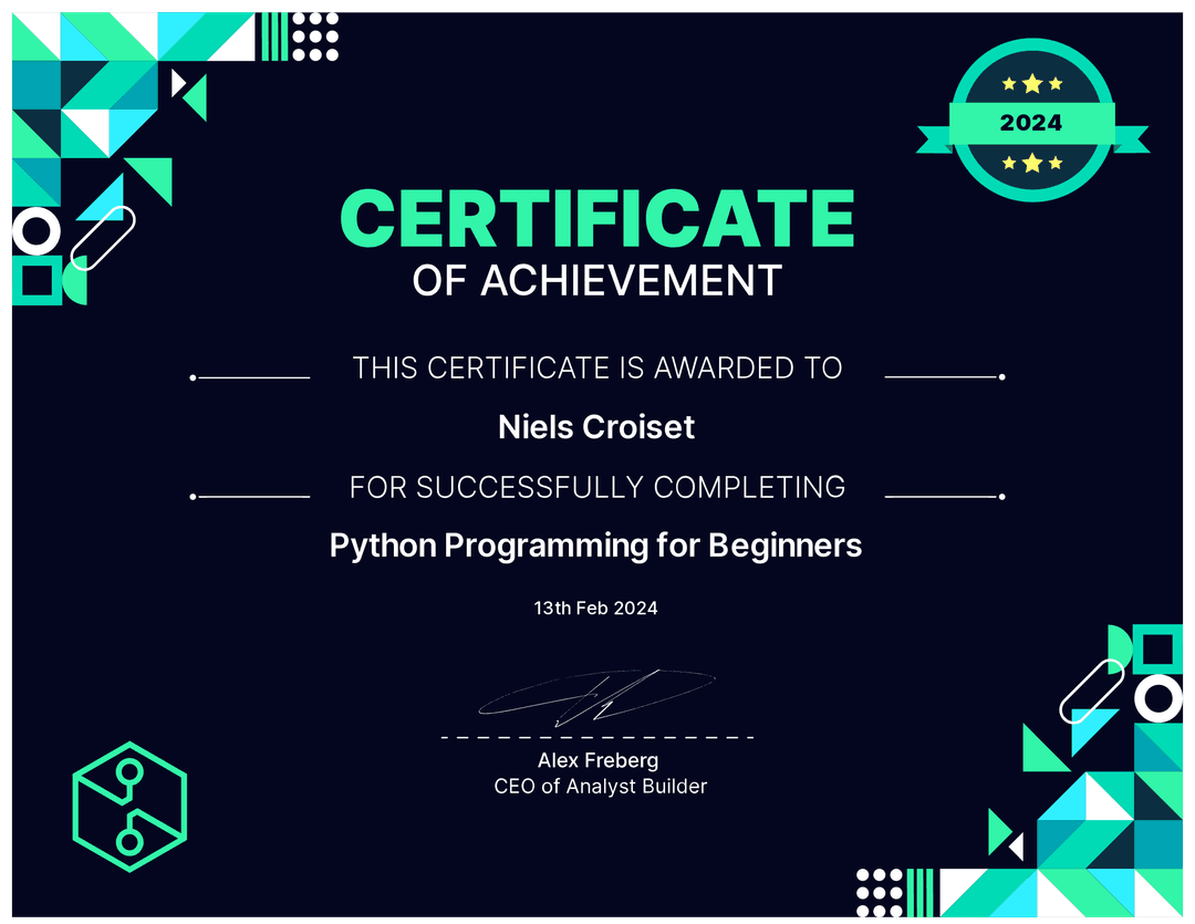 Python Programming Certificate